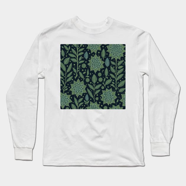 Vintage Zen Floral V3 Long Sleeve T-Shirt by GracePaigePlaza